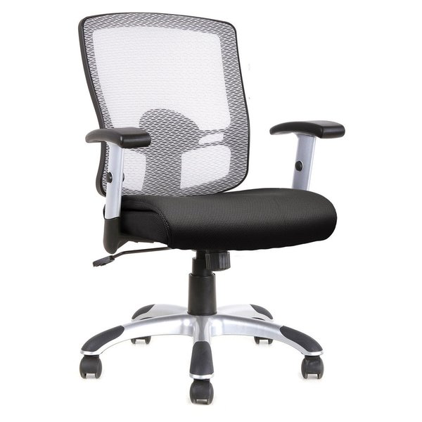 Officesource Artesa Collection Mesh, Basic Task Chair with Chrome Base and Arms 11501FBK